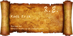 Kadi Erik névjegykártya